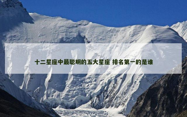 十二星座中最聪明的五大星座 排名第一的是谁