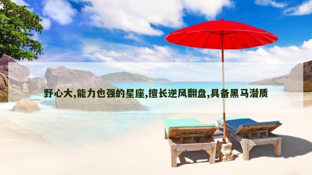 野心大,能力也强的星座,擅长逆风翻盘,具备黑马潜质