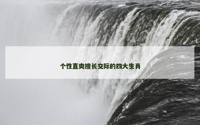 个性直爽擅长交际的四大生肖