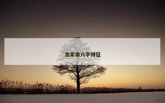 出家命八字特征