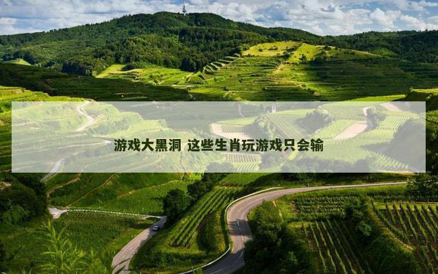 游戏大黑洞 这些生肖玩游戏只会输