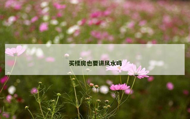 买楼房也要讲风水吗