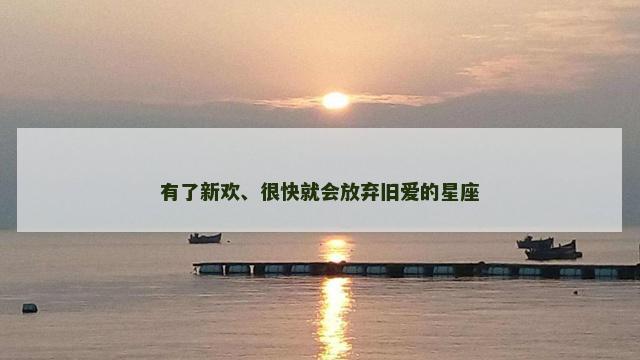 有了新欢、很快就会放弃旧爱的星座