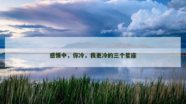感情中，你冷，我更冷的三个星座