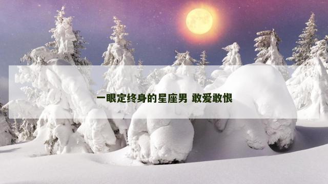 一眼定终身的星座男 敢爱敢恨
