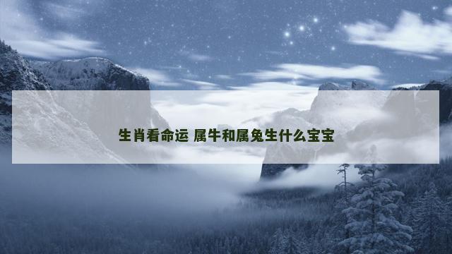 生肖看命运 属牛和属兔生什么宝宝