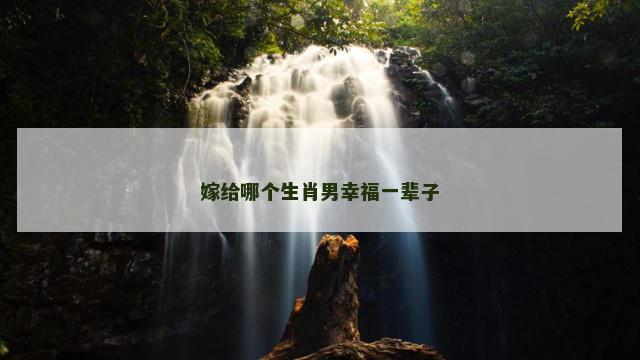 嫁给哪个生肖男幸福一辈子