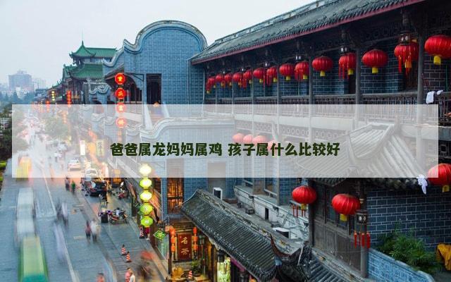 爸爸属龙妈妈属鸡 孩子属什么比较好
