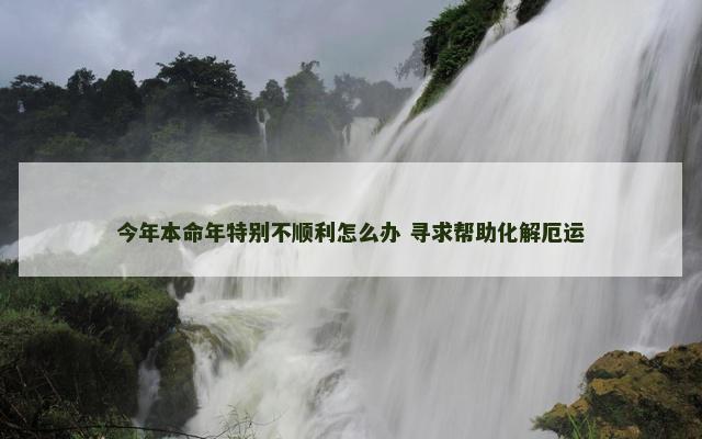 今年本命年特别不顺利怎么办 寻求帮助化解厄运