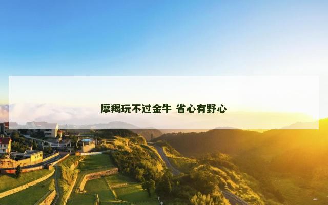摩羯玩不过金牛 省心有野心