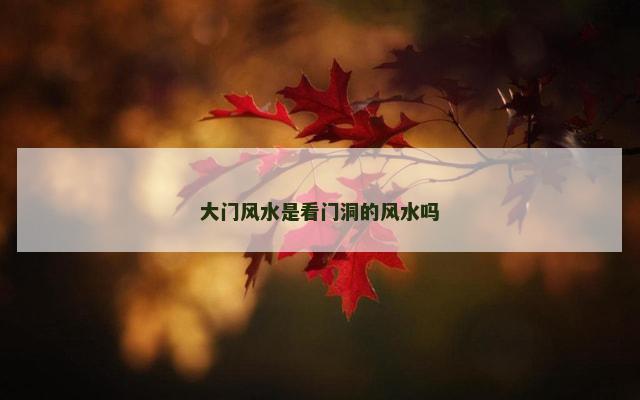 大门风水是看门洞的风水吗