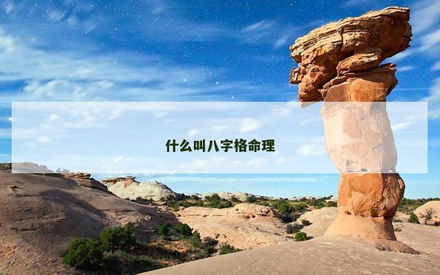 什么叫八字格命理