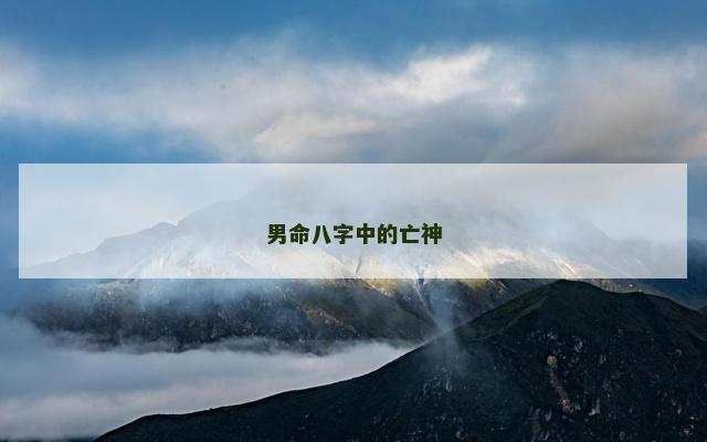 男命八字中的亡神