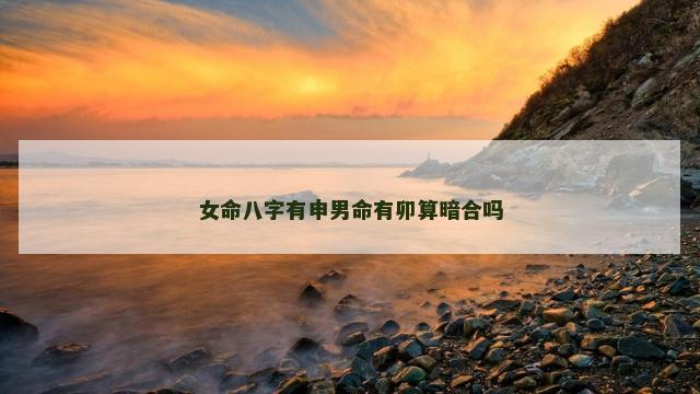 女命八字有申男命有卯算暗合吗