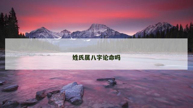 姓氏属八字论命吗