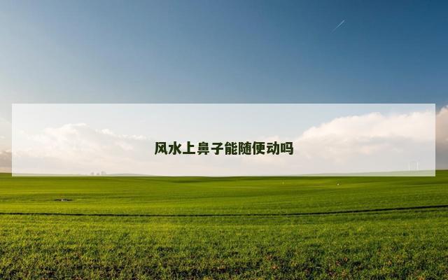 风水上鼻子能随便动吗