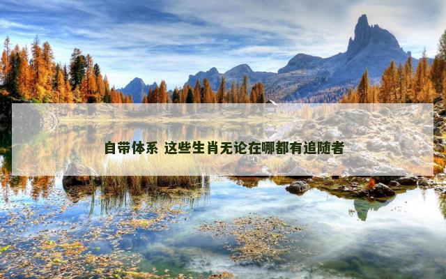 自带体系 这些生肖无论在哪都有追随者