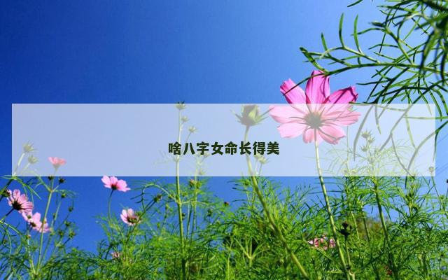 啥八字女命长得美