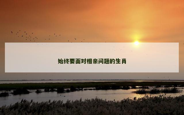 始终要面对相亲问题的生肖