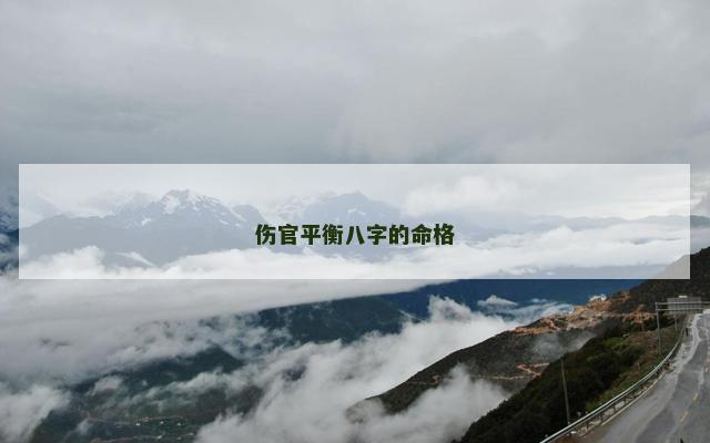 伤官平衡八字的命格