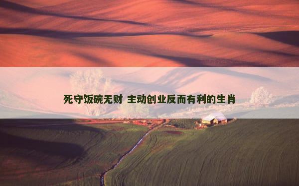 死守饭碗无财 主动创业反而有利的生肖