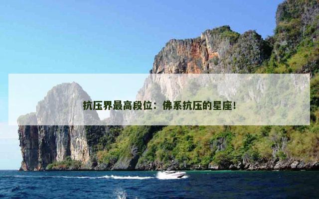 抗压界最高段位：佛系抗压的星座！