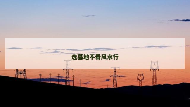 选墓地不看风水行