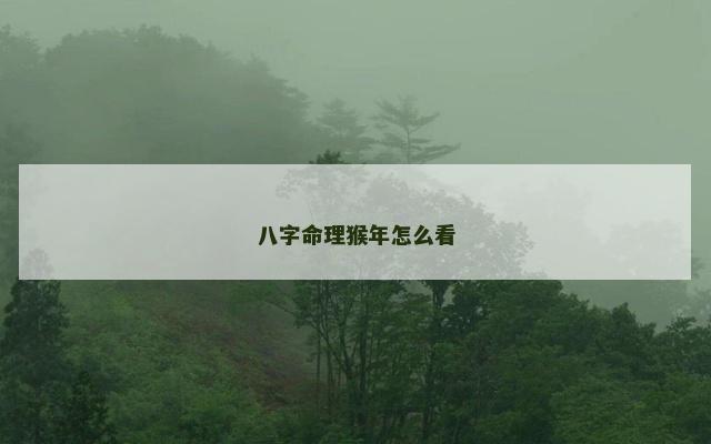 八字命理猴年怎么看