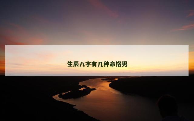 生辰八字有几种命格男