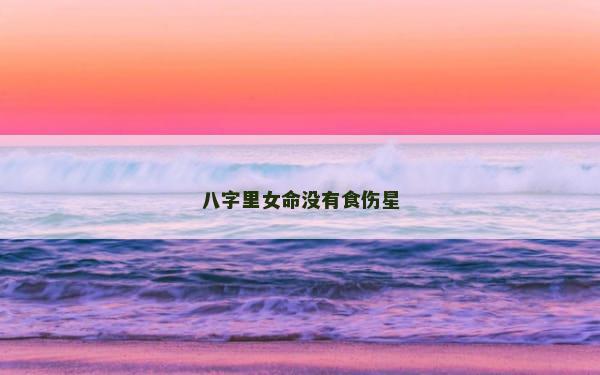 八字里女命没有食伤星
