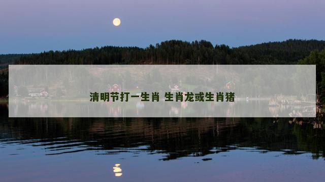 清明节打一生肖 生肖龙或生肖猪