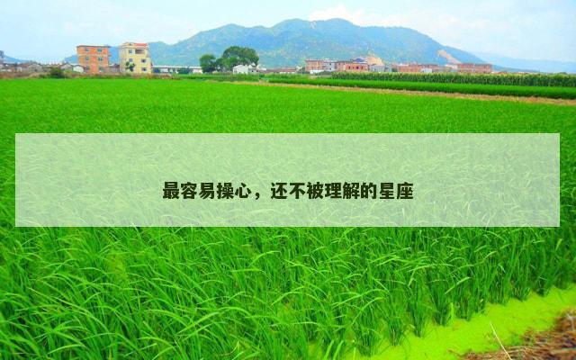 最容易操心，还不被理解的星座