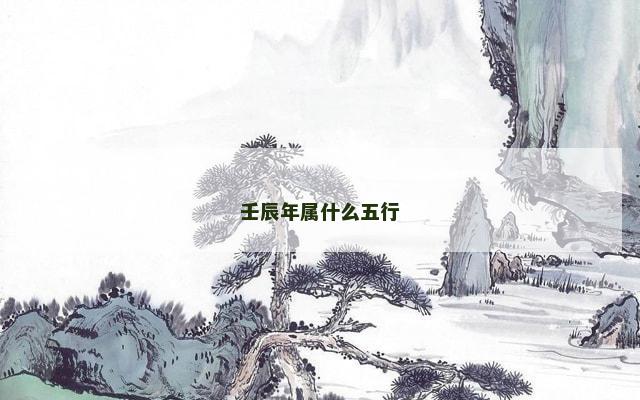 壬辰年属什么五行
