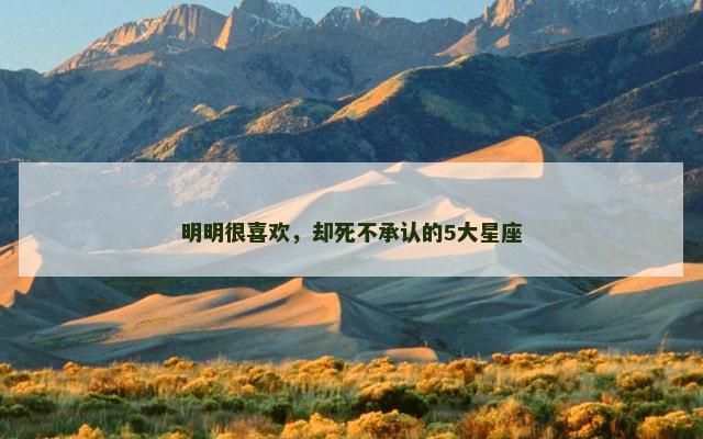 明明很喜欢，却死不承认的5大星座