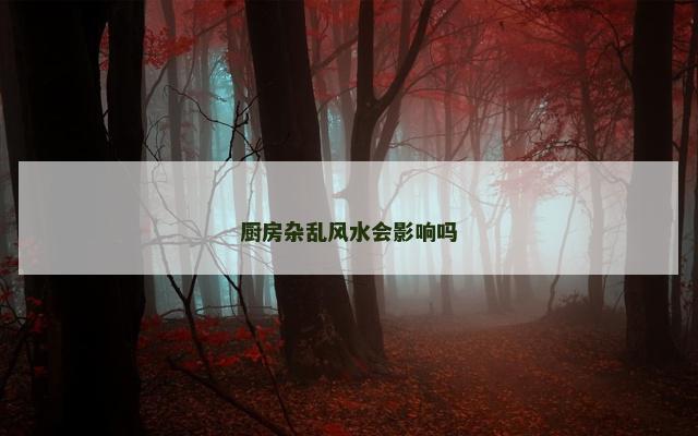 厨房杂乱风水会影响吗
