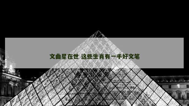 文曲星在世 这些生肖有一手好文笔