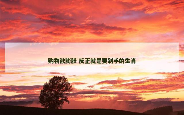 购物欲膨胀 反正就是要剁手的生肖