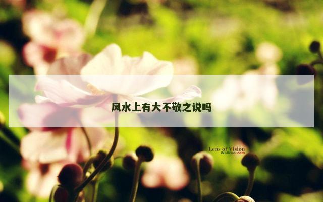 风水上有大不敬之说吗