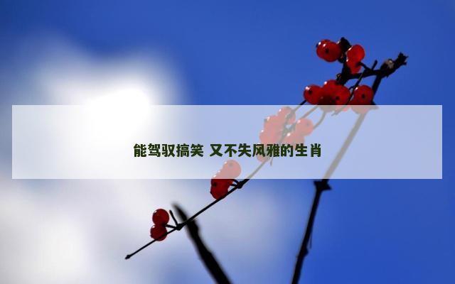 能驾驭搞笑 又不失风雅的生肖