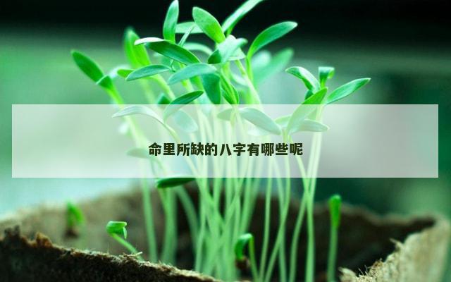 命里所缺的八字有哪些呢
