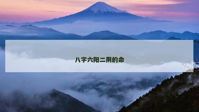 八字六阳二阴的命