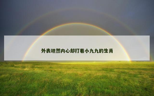 外表坦然内心却打着小九九的生肖