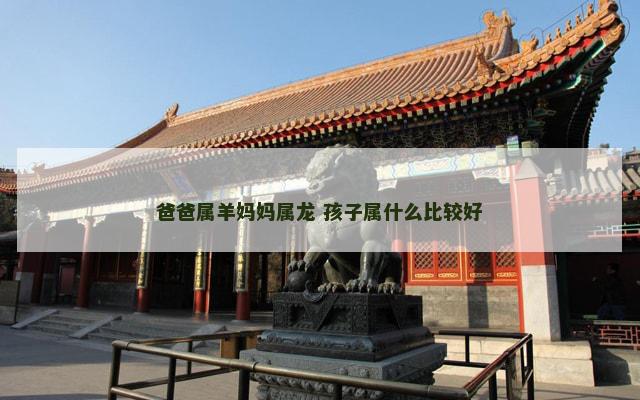 爸爸属羊妈妈属龙 孩子属什么比较好