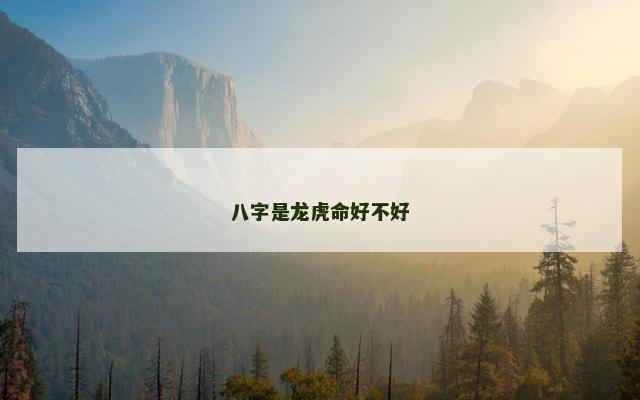 八字是龙虎命好不好