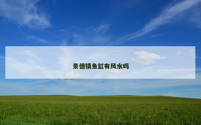 景德镇鱼缸有风水吗