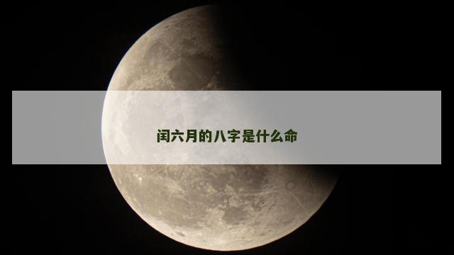 闰六月的八字是什么命