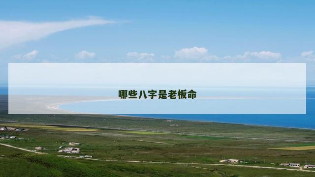 哪些八字是老板命