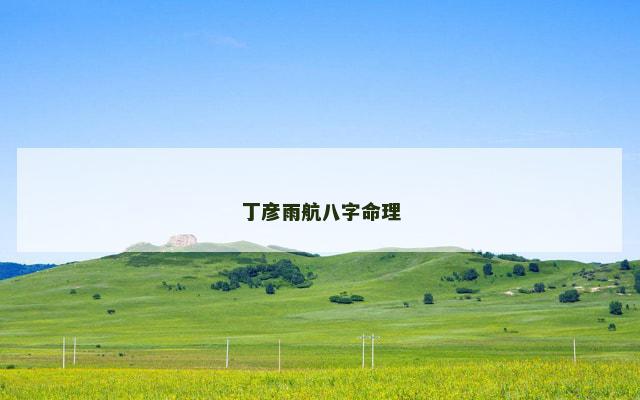 丁彦雨航八字命理