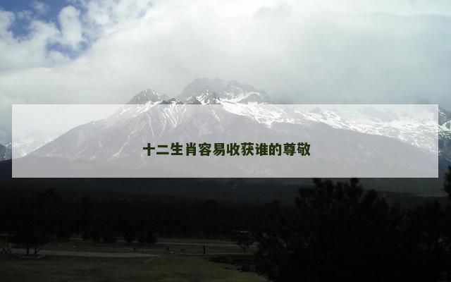 十二生肖容易收获谁的尊敬