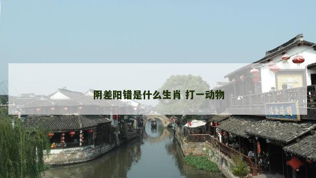 阴差阳错是什么生肖 打一动物